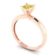 thumbnail image 2 of Clara Pucci 14K Rose Gold 0.5ct YellowMoissanite Solitaire Ring for Women, 2 of 8