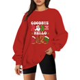 thumbnail image 2 of Gibobby Sudaderas de moda Navidad Mujer Casual Y 2 K Manga Larga Impreso Sudadera Suelta Sin Capucha Cuello Rojoondo Sudadera Blusa (Rojo, XL), 2 of 4