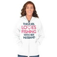 thumbnail image 3 of Wife Husband Loves Fishing Cute Girly Womens Plus Size Graphic Zipper Hoodie Brisco Brands 2X, 3 of 5