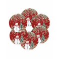 thumbnail image 7 of 15 Inch Round Placemats Set of 6, Red Christmas Non Slip Heat Insulation PP Table Mats, Snowman Xmas Tree Poinsettia Eucalyptus Washable Place Mats for Kitchen Dining Party Table Decor, 7 of 7