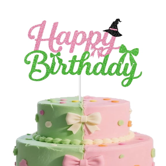 Theme Birthday Cake Card Insertion Bow Witch Hat Birthday Cake Decoration Plugin, Version A