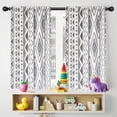 thumbnail image 5 of Blackout Kids Curtains,White Geometric Diamond Wave Pattern Childrens Insulated Curtains Set Of 2,Bedroom Essentials,Toddler Room Decor 42x54in(106x137cm), 5 of 5