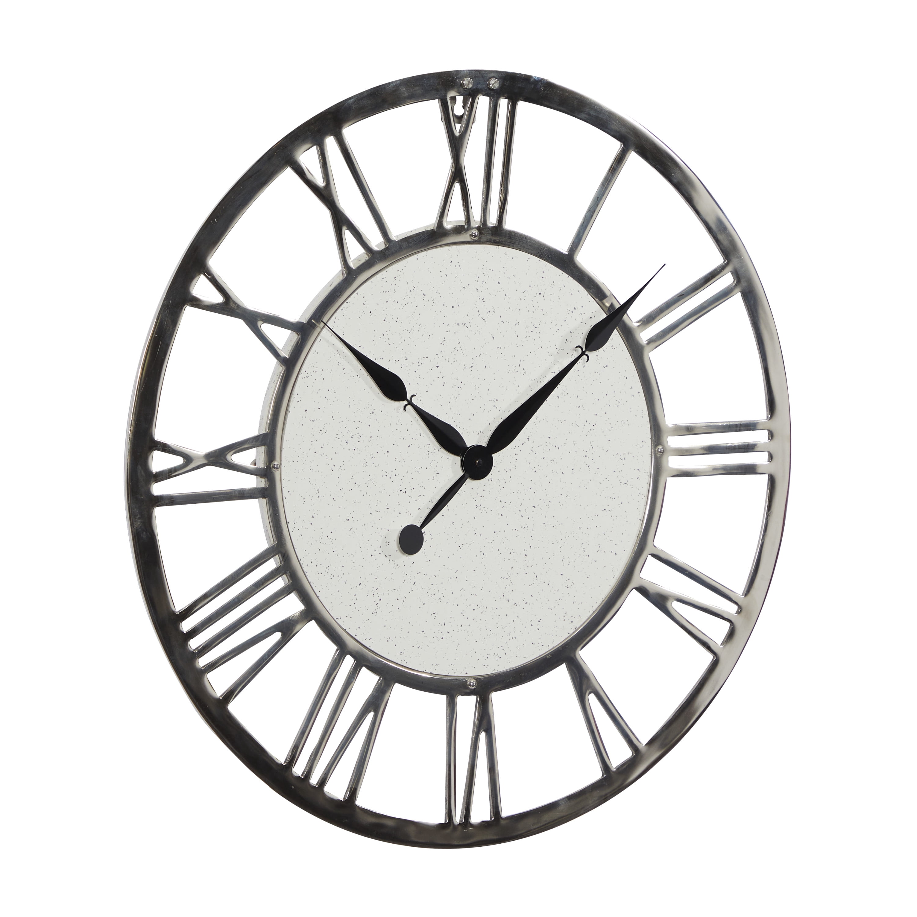 DecMode 24" White Marble Wall Clock