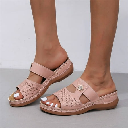 

Bgmi Women Shoes Solid Color Rhinestone Women S Low-Heeled Sandals Flip Flop
