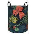 thumbnail image 2 of XMXT Collapsible Laundry Basket, Jungle Tropical Floral Print Waterproof Laundry Hamper, 62L Multicolor, 2 of 8