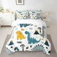 thumbnail image 2 of jejeloiu Vintage Dinosaur 7pcs Bedding Comforter Set,Happy Camping Queen Bedding Sets,Colorful Dino Queen Sheet Sets For Boys Kids,Microfiber Bedroom Decor Reversible, 2 of 8