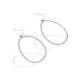 thumbnail image 3 of Stellar Women's 2 1/4" Jagged Open Teardrop Hook Earrings Jewelry, Silver, 3 of 3