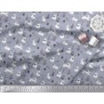 thumbnail image 2 of Soimoi Gray Poly Georgette Fabric Mushroom,Oaknut & Rabbit Animal Decor Fabric Printed BTY 52 Inch Wide, 2 of 3