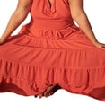 thumbnail image 4 of Jupes d'Été Fluides avec Cordon de Serrage Taille Haute pour Femmes, 4 of 6