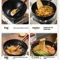 thumbnail image 7 of Fish Scale Pattern Flat Bottom Non-Stick Pan, 7.9/9.5/10.2 Inche Carbon Steel Woks & Stir-Fry Pans Nonstick with Glass Lid, Nitriding Anti-rust Coated Flat Bottom Small Wok, 7 of 7