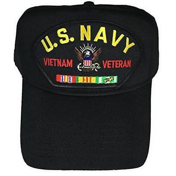 USN NAVY VIETNAM VETERAN HAT CAP WITH SERVICE RIBBONS SOUTH EAST ASIA