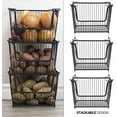 thumbnail image 4 of Sorbus Farmhouse Scoop Storage Bin Wire Baskets with Handles, Stackable Basket Set Organizers for Home, Kitchen Pantry, Bathroom, Laundry, Closet Organization, Iron Metal (2-Pack, Black), 4 of 7