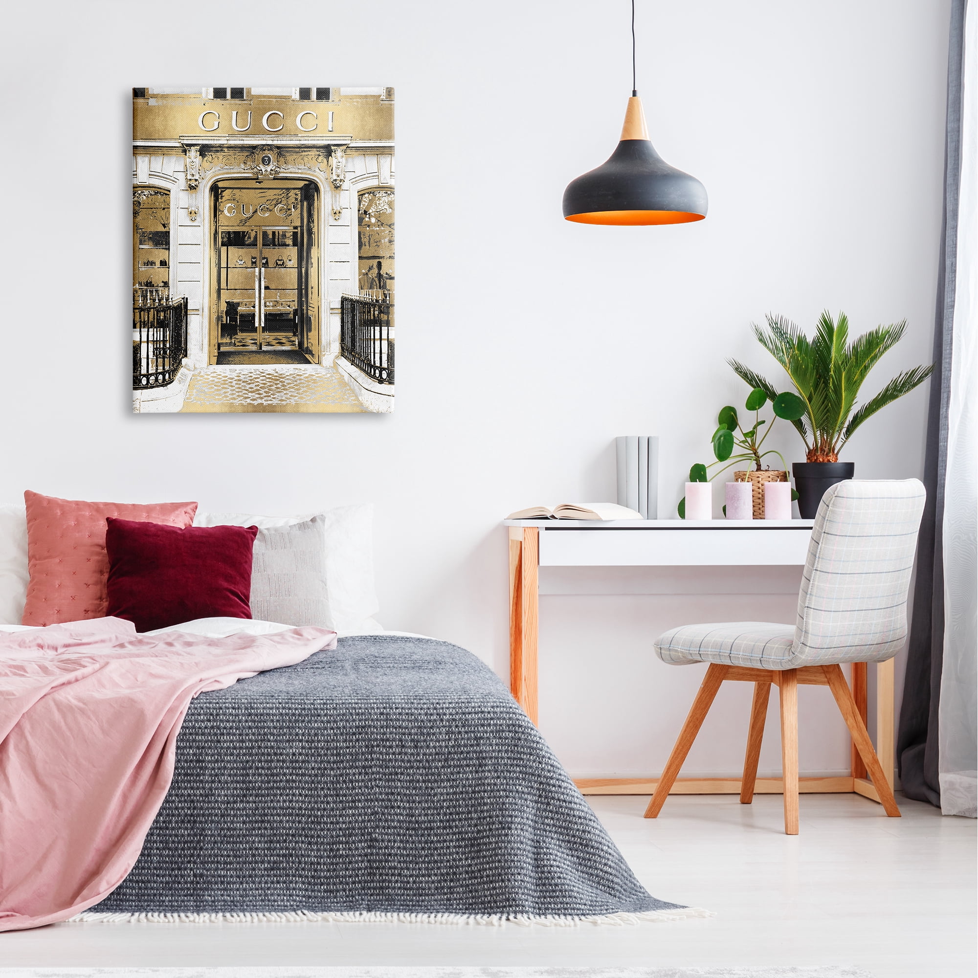 Stupell Industries Downtown Glam Designer Fashion Accessories Shop Architecture Canvas Wall Art, 30 x 40, Design by Madeline Blake
