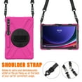 thumbnail image 4 of XYX Case for Samsung Galaxy Tab S9+ 12.4 inch SM-X810/SM-X816B with 360 Degree Rotating, Hand Strap, Shoulder Strap, Rose, 4 of 7