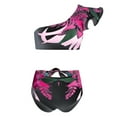 thumbnail image 1 of DPTALR Women Bead Stripes With Chest Pads Without Steel Support One-shoulder Flower Digital Print High Waist Split Swimsuit, 1 of 4