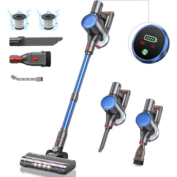 Cordless Vacuum Cleaner,30KPA 400W Stick Vacuum with Max to 45 Mins Runtime Battery,80000RMP Powerful Motor Handheld Vacuum for Hard Floor/Carpet/Pet Hair/Car small personal fan