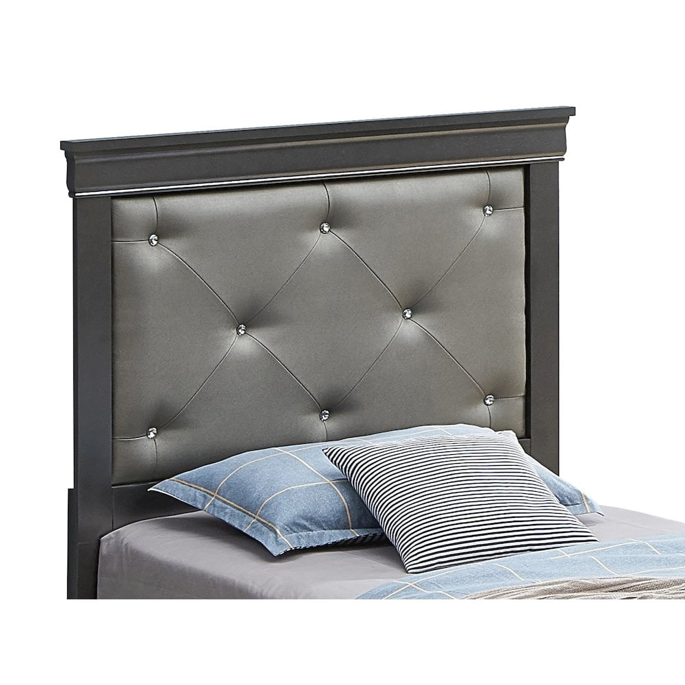 Glory Furniture Lorana Twin Bed in Metalic Black Color