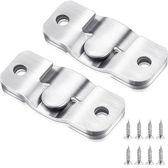 4 Pieces Flush Concealed Mount Bracket, Heavy Duty Flush Mount Headboard Hanging Wall Interlocking Brackets, Stainless Steel Z Clip Bracket for Photos, Mirrors