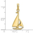 thumbnail image 2 of 14k Gold Sailboat High Polish / 2-d Charm 26.87x12.3mm Wide 2.15mm Thick Pendant Necklace for Women, 2 of 2