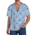 thumbnail image 3 of KLL Cute French Bulldog Print Men's Shirt Short Sleeve Button Down Summer Cuba Beach Shirts- X-Large, 3 of 7