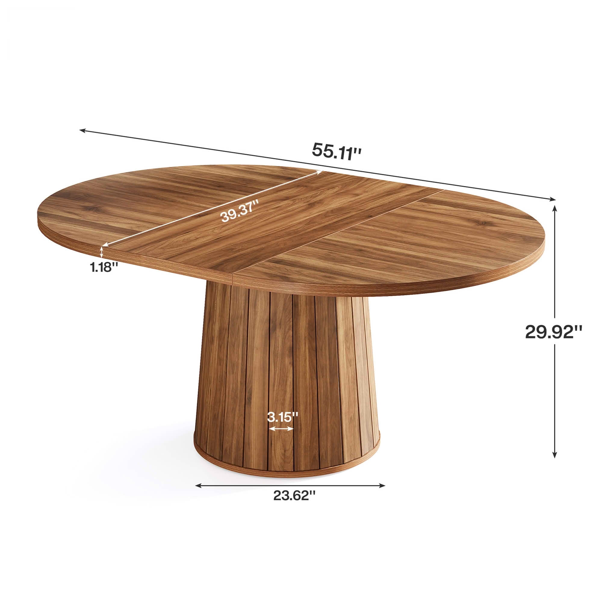 Dovelina 55" Oval Dining Table for 6, Modern Wood Multi-Purpose Dinner Table for Home Office, Small Apartment, Kitchen
