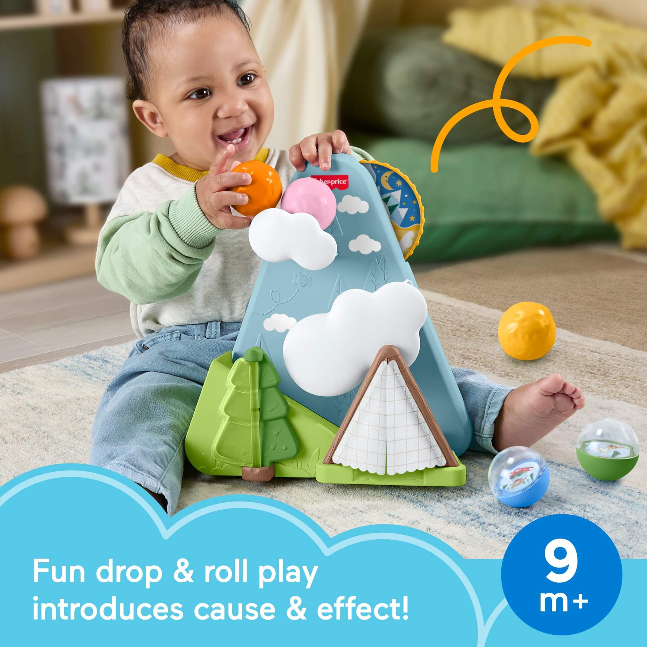 Fisher-Price Friendship Forest Ball Drop Mountain Developmental Activity Crawl Toy for Baby