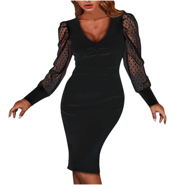 612px x 612px - HTNBO Ugly Christmas Clothing Dresses for Women 2022 Long Sleeve V Neck  Solid Dress Casual Mesh Dress Teen Tops from $12 - Walmart.com