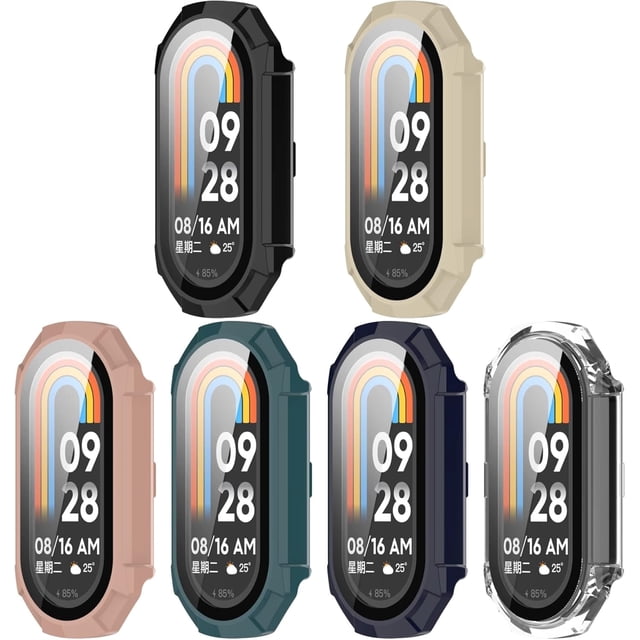 KOMI 6 Pack Tempered Glass Screen Protector for Xiaomi Mi Band 8 & Smart Band 8, 6 Total Count
