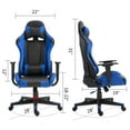 thumbnail image 5 of Gaming Chair Office Desk Chair Ergonomic Reclining Computer Chair Height Adjustable Swivel Recliner with Headrest Lumbar Support, Black Blue, 5 of 7