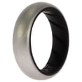 thumbnail image 1 of Anillo de boda BR sólido de silicona - Negro-Plata de ROQ para mujer - Anillo de 5 mm, 1 of 1