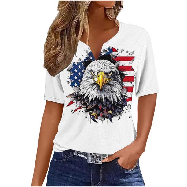 Blusas de Verano de las Mujeres Casual Gradiente Manga Corta V-Cuello Superior, Ligera Imitación de Tela de Estante para la Primavera Y el Verano Diario Y de Fiesta