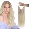 thumbnail image 1 of Extensiones de cabello humano real y brillante, 50-55 cm, rubio ceniza, 1 of 9