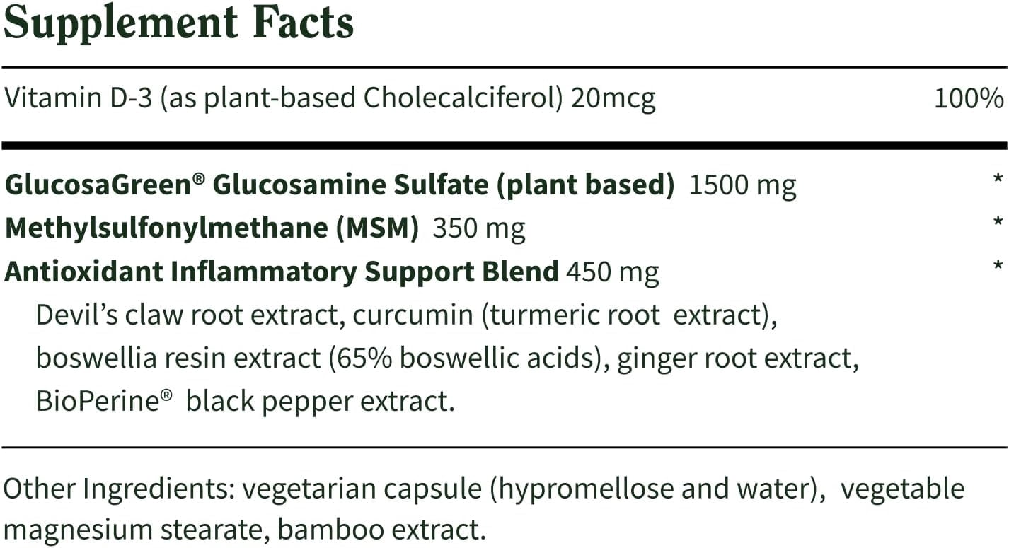 Snap Supplements Joint Health Support, Plant Based Glucosamine & MSM, Movement, Flexibility and Strength - 90 Capsules