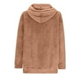 thumbnail image 6 of UAMVSH Womens Oversized Sherpa Hoodie for Winter Warm Fuzzy Fleece Hooded Sweatshirt with Pockets Plush Full Zipper Jacket Coat(XX-Large,Khaki), 6 of 6