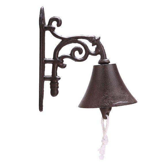 GROWTH TANK Antique Hand Bell, Iron Cast Front Doorbell, for Outside Porch Home Indoor Vine Bell