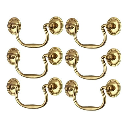 - Cabinet Bail Pulls Bright Solid Brass 3-3/4