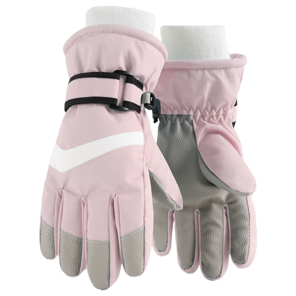 Staki Kids Winter Gloves Snow Waterproof Ski Cold Weather Insulated Outdoor Snowboard Gloves for Boys Girls(Pink,8-12 Years)