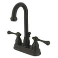 thumbnail image 1 of Deck Mount Lavatory Faucet With Brass Pop-Up - Oil Rubbed Bronze Finish, 1 of 1