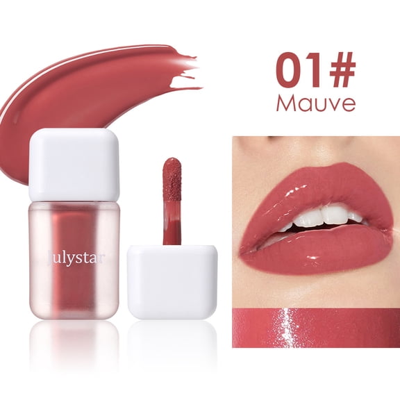 Julystar Tiny Lip Glaze, Glossy Mirror Water Light Lip Tint, Hydrating Shimmer Moisturizing Lip Gloss, Long Lasting Waterproof Pocket Size Lip Makeup with 6 Natural Shades