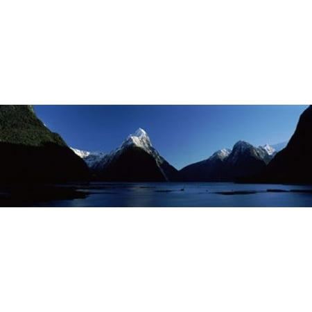 Fiordland National Park - Lake with mountains in the background Milford Sound Fiordland National Park South Island New Zealand Poster Print