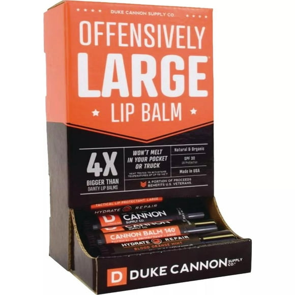 Bálsamo labial Duke Cannon Balm 140° Tactical, paquete de 15 unidades, SPF30, 16 ml