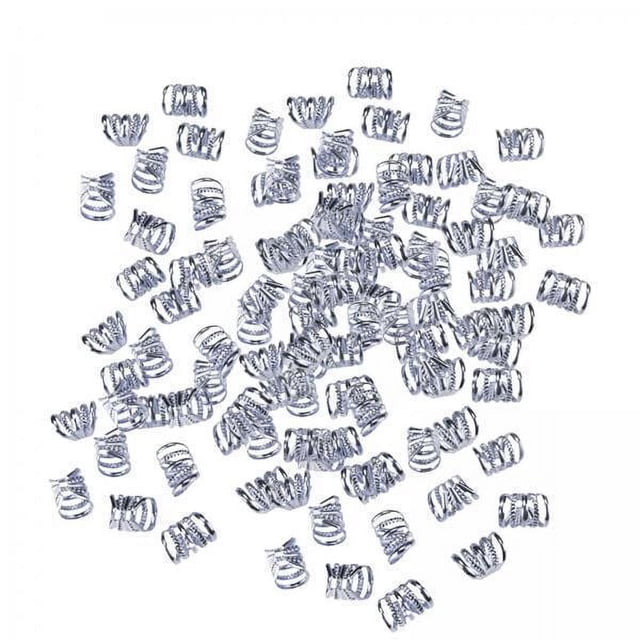 2x100 Uds. Cuentas de Hierro para , Accesorios Metálicos para El Cabello para Mujer, Trenzas, Accesorios para El Cabello, Anillos para El Cabell 2 piezas