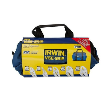 UPC: 0038548022482 | Vise Grip VG2077704 5 Pieces Locking Pliers Set in A Canvas Tool Tote Bag