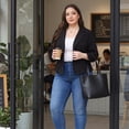 thumbnail image 4 of Agnes Orinda Women's Plus Size Crop Blazers Ruched 3/4 Sleeve Notch Lapel Button Down Casual Business Suit Blazer 1X Black, 4 of 8