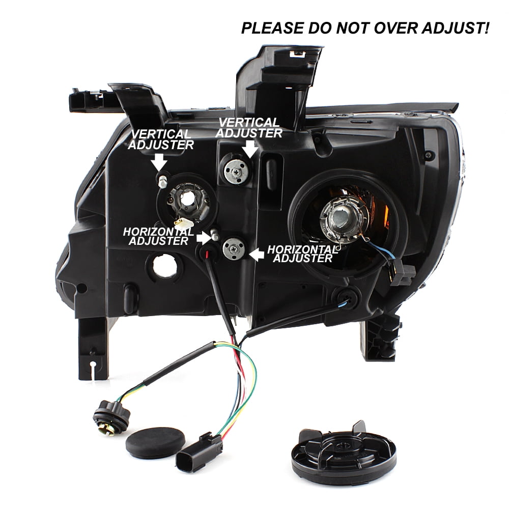 AKKON - For 2015-2022 Chevy Colorado Full LED Daytime Running Lamp Bar Projector Headlights Black Housing Clear Lens Set