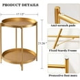 thumbnail image 6 of 2 Tier Gold Side Table, Folding Round Metal End Table Small Nightstand with Two Removable Tray for Bedroom Living Room Small Spaces Bedside Gold, 6 of 10