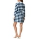 thumbnail image 3 of INSPIRE CHIC Camisa vestido de manga larga a cuadros S Azul Blanco, 3 of 7