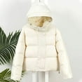 thumbnail image 2 of RYRJJ Women's Winter Hooded Puffer Jacket Oversized Thickened Parka Outwear Long Sleeve Zip Up Quilted Baggy Short Down Coat with Pockets(White,L), 2 of 5