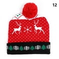 thumbnail image 1 of Christmas Hats Santa Elk Knitted Beanie Hat With LED Light Up Gift For Kids, 1 of 6