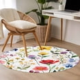 thumbnail image 5 of Area Rug 36in, Farm Country Spring Colorful Flower Floor Carpet Living Room Rug, Watercolor Botanical Non-Slip Welcome Mat Indoor Rugs for Bedroom Dining Room, 5 of 9